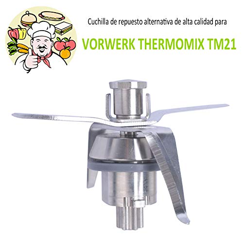 Poweka TM21 Cuchillas de Repuesto Vorwerk Thermomix TM21 Robot de Cocina en Acero Inoxidable con Junta