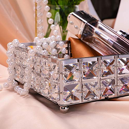 PowerKing Bandeja de Maquillaje, Bandeja de Organizador cosmético de Cristal para la Boda Decoración de tocador para el hogar - Bandeja de joyería de Pastel de Frutas Dulces (Astilla)