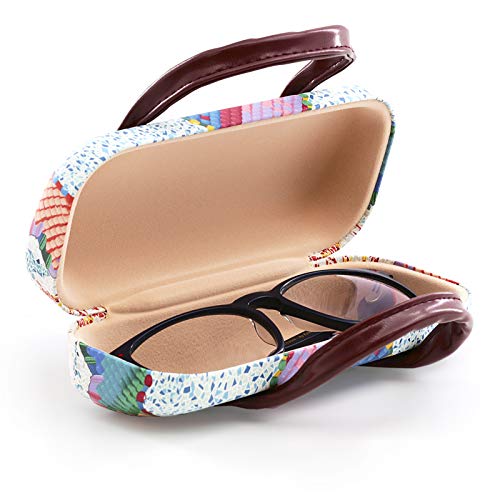 PracticDomus - Funda Rígida Universal para Gafas con Sistema de Cierre Flex y Asas Flexibles, Interior Forrado en Símil de Terciopelo. Colección Casa Batlló