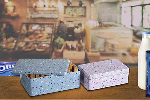 Premier Housewares – Stellar – Almacenamiento Rectangular, Conjunto de 2, Lata, Multi Color, 13 x 20 x 7 cm