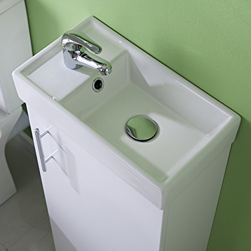 Premier NVX192 - unidad de lavabo de pie, blanco brillante, minimalista, 400 mm