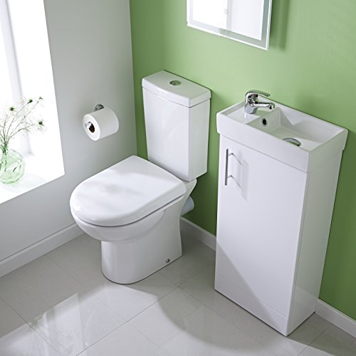 Premier NVX192 - unidad de lavabo de pie, blanco brillante, minimalista, 400 mm