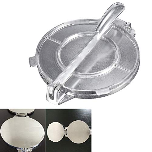 Prensa de tortilla de hierro fundido de 8 pulgadas, máquina para tortillas, prensa de harina, prensa rotis, prensadora de masa de aluminio fácil de usar (20 x 20 x 10 cm)