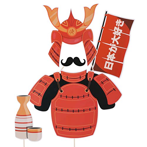 PreTYZOOM - 20 piezas de accesorios para fotografía de fiesta japonesa Kabuki Kitsune Samurai, decoración para cumpleaños, Halloween, Navidad