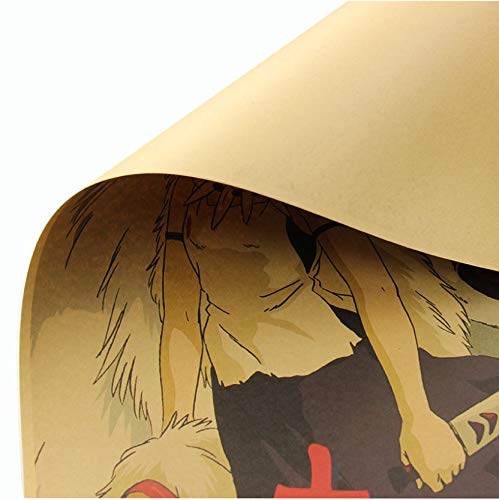 Princesa Mononoke Classic Nostalgia Kraft Paper Cafe Bar Poster Etiqueta de la pared Pintura decorativa 51.5x36cm