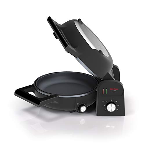 Princess 118000 Tortilla Chef, Doble Superficie de Cocción, Vuelta y Vuelta, 1300 W, Acero Inoxidable, Negro