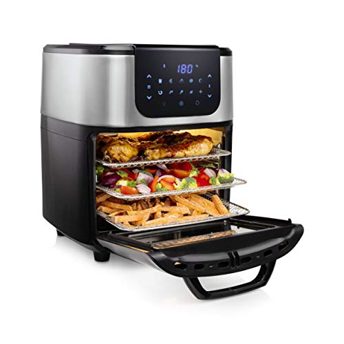 Princess 182075 DeLuxe - Horno Aerofreidora con Innovadora Cesta Giratoria, Horno y Freidora de Aire de Tamaño Compacto y Multifunción, 1800 W, 11 litros