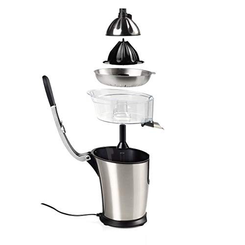 Princess 201851 Exprimidor de Cítricos Master Juicer, Brazo de Palanca Profesional, Potente Motor de 160 W, Cono Universal, Filtro para Pulpa, Depósito con Sistema Antigoteo