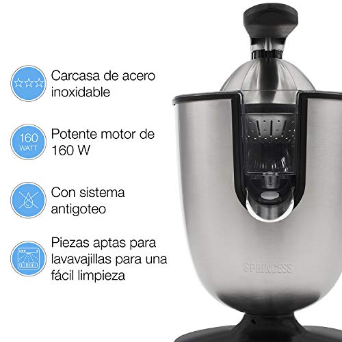 Princess 201852 Exprimidor Champion Juicer – Brazo de palanca extrafuerte profesional – Motor potente