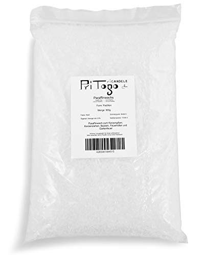 Pritogo - Cera de parafina para velas, color blanco, granulado/pastillas, completamente refinada, calidad de marca (900 g)