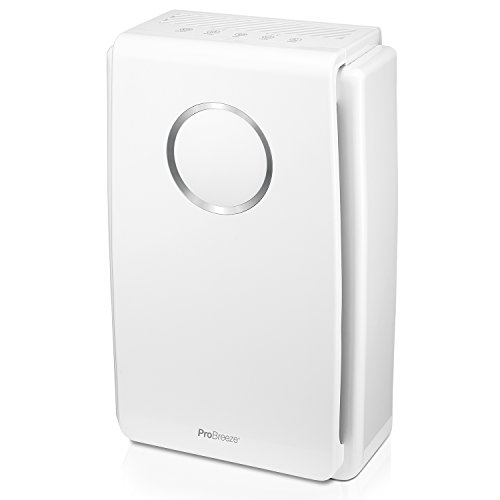 Pro Breeze Purificador de aire 5 en 1 con pre-filtro, filtro HEPA, filtro de carbón activado, catalizador frío y generador de iones negativos. Contra las alergias y los olores (CADR 218, 40 m²)