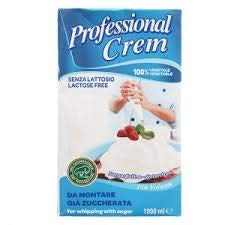 Professional Cream Nata Azucarada para Roscón de Reyes y Postres,Nata Vegetal, Nata Siempre Firme 1L