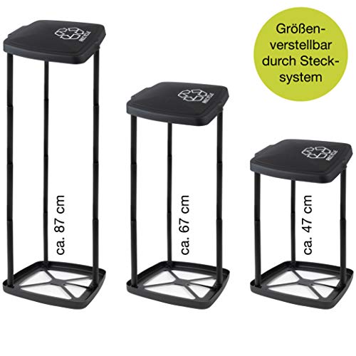 ProfessionalTree Soporte para Bolsas de Basura Soporte para Bolsas de Basura con Tapa y Anillo de sujeción - 2 Bolsas de Basura Negras de 120 l Gratis