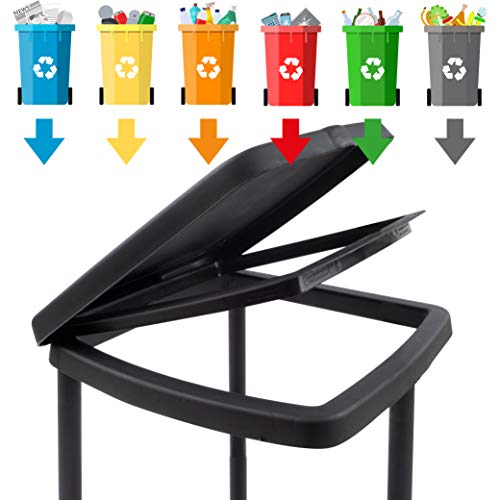 ProfessionalTree Soporte para Bolsas de Basura Soporte para Bolsas de Basura con Tapa y Anillo de sujeción - 2 Bolsas de Basura Negras de 120 l Gratis