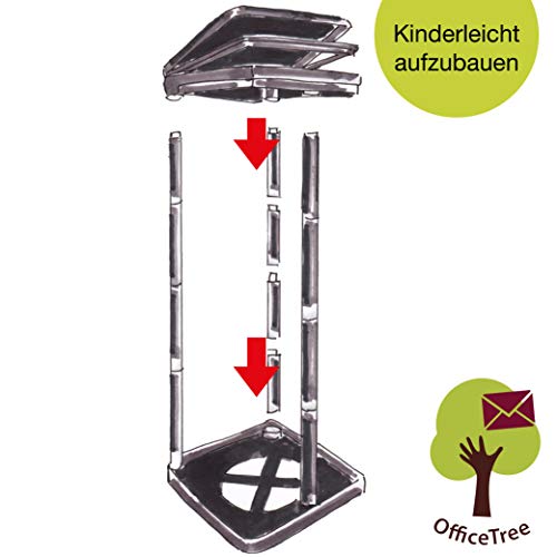 ProfessionalTree Soporte para Bolsas de Basura Soporte para Bolsas de Basura con Tapa y Anillo de sujeción - 2 Bolsas de Basura Negras de 120 l Gratis