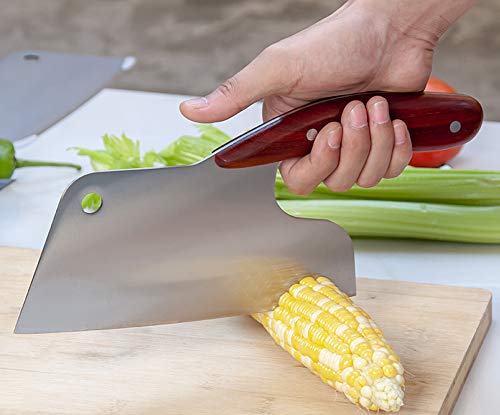 Promithi - Cuchillo chino para picar, cuchillo de cocina, cuchillo de cocina, cuchillo de carnicero, verduras, cuchillo de carne, cuchillo de frutas, cuchillo de santoku, cuchillo multiusos