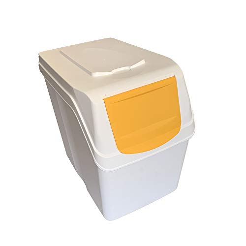 Prosperplast Juego de 3 Cubos de Reciclaje Capacidad Total 60 litros, apilable, Compartimentos en Color Blanco, 3x20 litros