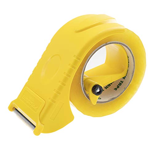 Prosun - Dispensador de pistola de embalaje de 5,08 cm, sellador de caja ajustable, ligero, ergonómico, industrial, resistente cortador de cinta para cartón, embalaje y caja de sellado, amarillo