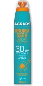 Protector Solar 30 SPF Protección UVA UVB Resistente al agua Invisible Bruma Seca Solar Spray 360º Agrado