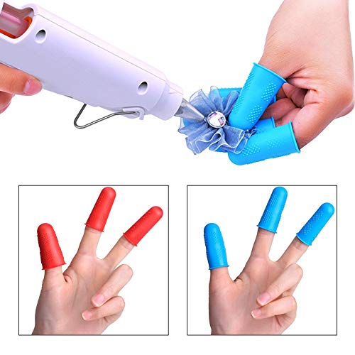 Protectores de dedos de silicona,20 unidades de protectores de dedo para pistola de pegamento caliente,protectores de dedos de silicona, cubierta de dedo antiadherente para costura,cera,resina