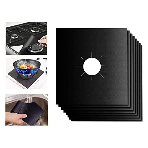 Protectores del rango del gas de, Ballery Protector de quemador Stovetop Liner Cover Clean Mat Pad - Antiadherente, Apto para Lavavajillas – Negro