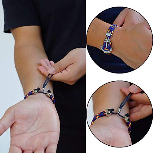 Pulsera Náutica de Cuerda Trenzada para Hombre Elegante, Echas a Mano e Impermeables, Ancla Marina