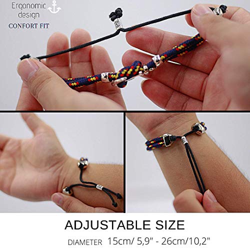 Pulsera Náutica de Cuerda Trenzada para Hombre Elegante, Echas a Mano e Impermeables, Ancla Marina