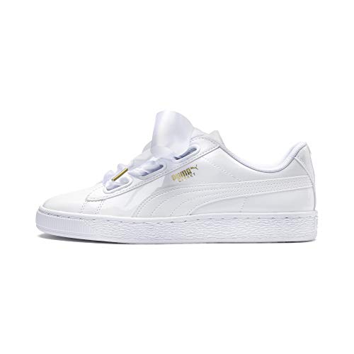 PUMA Basket Heart Patent WN'S, Zapatillas para Mujer, Blanco White White, 39 EU