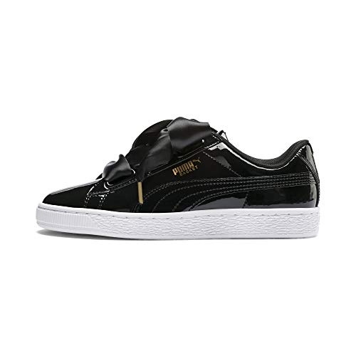 PUMA Basket Heart Patent WN'S, Zapatillas para Mujer, Negro Black Black, 36 EU