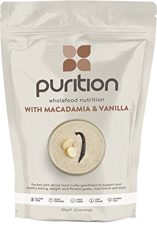 Purition Batido de proteínas de Nueces de Macadamia & Vainilla (500g). Batido para el desayuno