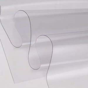 PVC transparente plastificado cristal 100 % impermeable, multiusos, rollo de 140 cm de ancho, doble grosor, venta por medio metro lineal, 0,70 mm de grosor, 650 g/m²