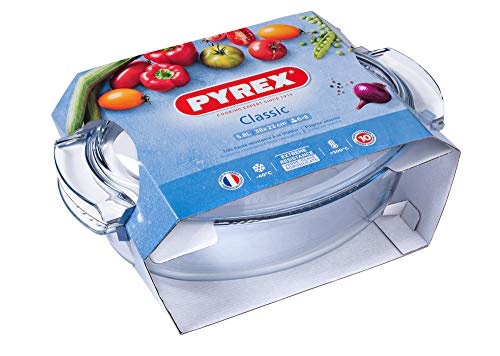 Pyrex 460A000/5043 - Cacerola ovalada de cristal con tapa, Transparente, 4.5L (1040712)