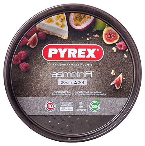 Pyrex Asimetria Moldes Desmontables, Acero Inoxidable, Marrón, 20 cm