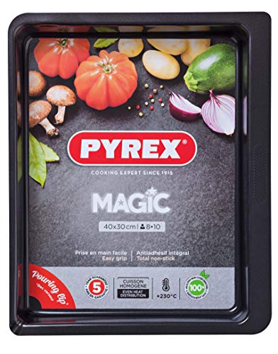 Pyrex Magic Molde para Horno, Acero Inoxidable, Negro