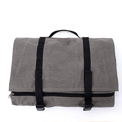 QEES - GJB309 - Kit de barman, bolsa de transporte, grande, portátil, para hacer cócteles en el hogar y en el lugar de trabajo, bolsa de herramientas para viajes 15.7"x 3.5"x 3.1" gris