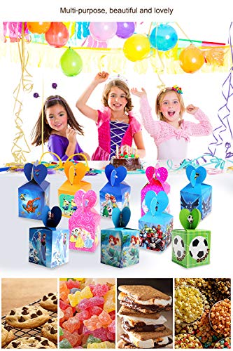 Qemsele Cajas De Fiesta Bolsas de cumpleaños, 12Pcs Regalo Cajas, Cajas de Caramelo Tema Reutilizable Bolsas de Fiesta Bolsas para cumpleaños niños la Fiesta favorece la Bolsa Bolsas Fiesta (Kitty)