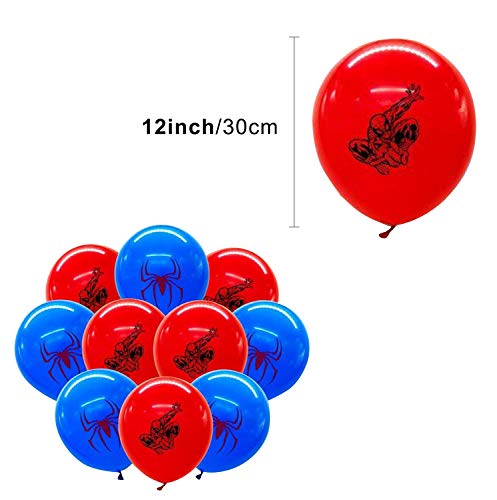 Qemsele Globos para fiestas de Niños, 50Pcs Globos Fiesta Cumpleaños Decoración Dibujos animados 12inch Globos de latex con confeti dentro y Cintas, para Favores Regalo Carnaval Boda (Spiderman)