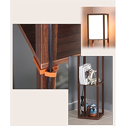 QIANGUANG® Iluminación interior Lámpara de pie de madera de 1,6 m con estantes para dormitorio y sala de estar (sin bombilla) (White)