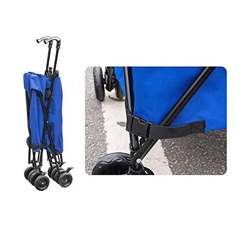 Qilo Carrito de Compras, Carrito de Compras Plegable portátil Desmontable, Plegable, Robusto, Estable Asistencia de Movilidad Carrito de Compras Carro portátil multifunción (Color : Blue)