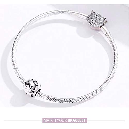 Qings 12 Constelación Abalorios Charms Plata de Ley 925, Abalorios de Zodiaco Compatible con Pulsera Europeo, Regalo de Cumpleaños Significativo Librao(9.23-10.22)