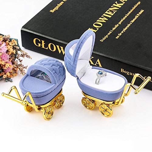 qingy 1 Pieza Lovely Terciopelo Joyero contenedor Caja de Anillo de Boda para Pendientes Collar Pulsera Exhibición Caja de Regalo Soporte 16 Estilos, Pastel-Violeta