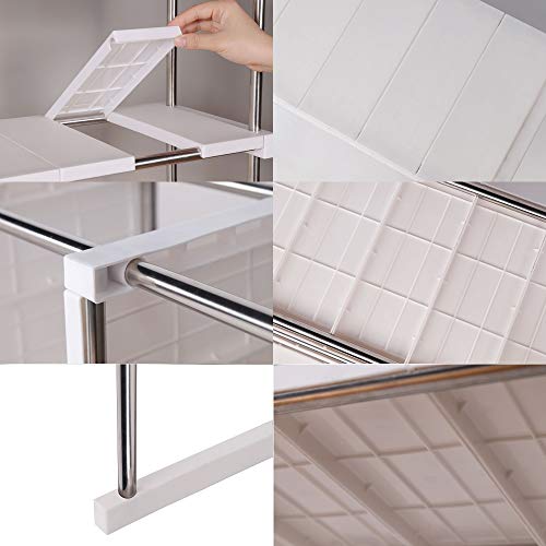 Qisiewell Estante de Cocina Estante de gabinete Estante de Almacenamiento estantería de baño Estante de baño Estante de baño Estante de Zapatos Estante de gabinete Base Blanco Soporte Plegable