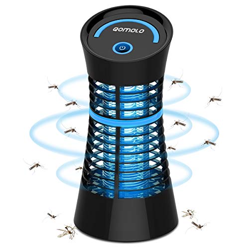 Qomolo Lámpara Anti Mosquitos, Mata Mosquitos Electrico Mosquitos Killer, UV Luz Lampara para Segura y Eficaz Repelente Zapper Mosquitos Polillas para Salón, Cocina, Despacho y Habitación Infantil