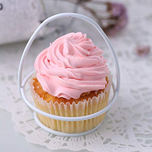 QPllRZZ Noria Soporte Cupcakes - Alambre - Marco Postre Portador Pantalla para Circo Fiesta Niños, Cumpleaños, Boda y, Soporte para 8 Cupcakes - Blanco, Free Size