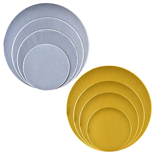 Queta - Juego de 8 tablas para tartas (plata), color plateado y dorado