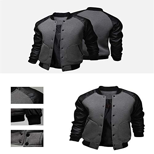 qulvyushangmaobu chaqueta universitaria unisex, chaqueta universitaria de la vieja escuela con mangas contrastantes para hombre