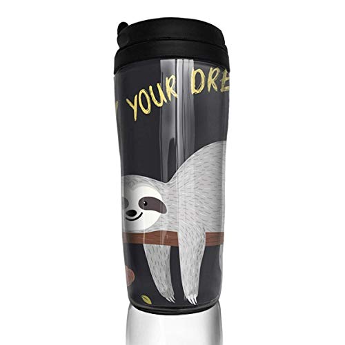 Qurbet Botella de agua, Coffee Mugs, Hanging Sloth, Decaf Mountain Outdoor Coffee Mug Reusable Plastic Curve Travel Mug for Women Men