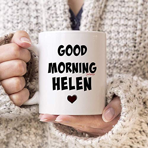 Rael Esthe Buenos días Taza de Helen, Taza de café Personalizada con Nombre de Helen, Oficina de Regalos de Elefante Blanco