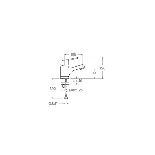 Ramon Soler 60A300727 Cártago - Grifo de lavado altura S, acabado cromado de alta calidad Diamond Finish, ahorro de agua S2 del 50%, limitador de temperatura y sistema anticorrosión patentado, Cromo