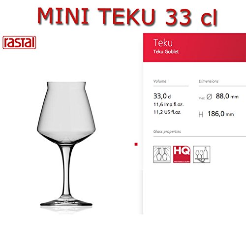 RASTAL - No. 6 vasos MINI TEKU 3,0 - capacidad: 33 cl - universal de degustación Goblet BEER Artisan -